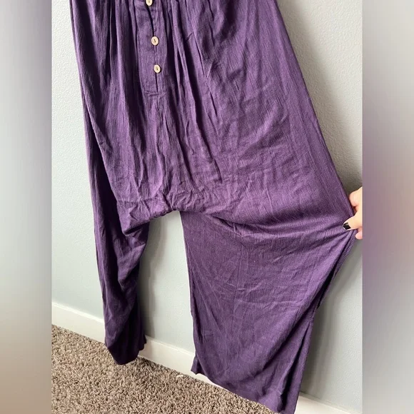Free People purple Always Ready halter neck wide leg jumpsuit Women’s Sz XL NWT - Picture 7 of 9
